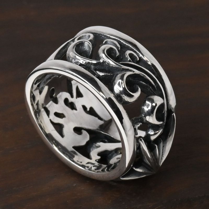 【研磨済】SAAD リング 太陽神 唐草 14.5号 シルバー925 指輪