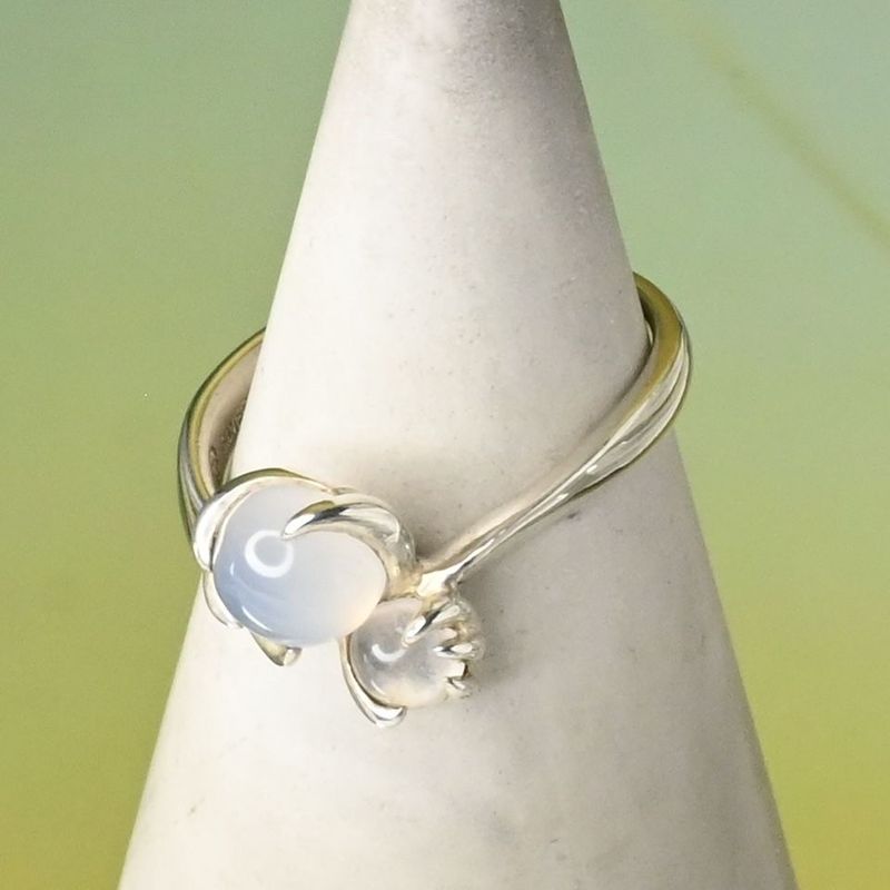 【研磨済】4℃ ストーン シルバー リング 9号 925 美品 ヨンドシー 指輪