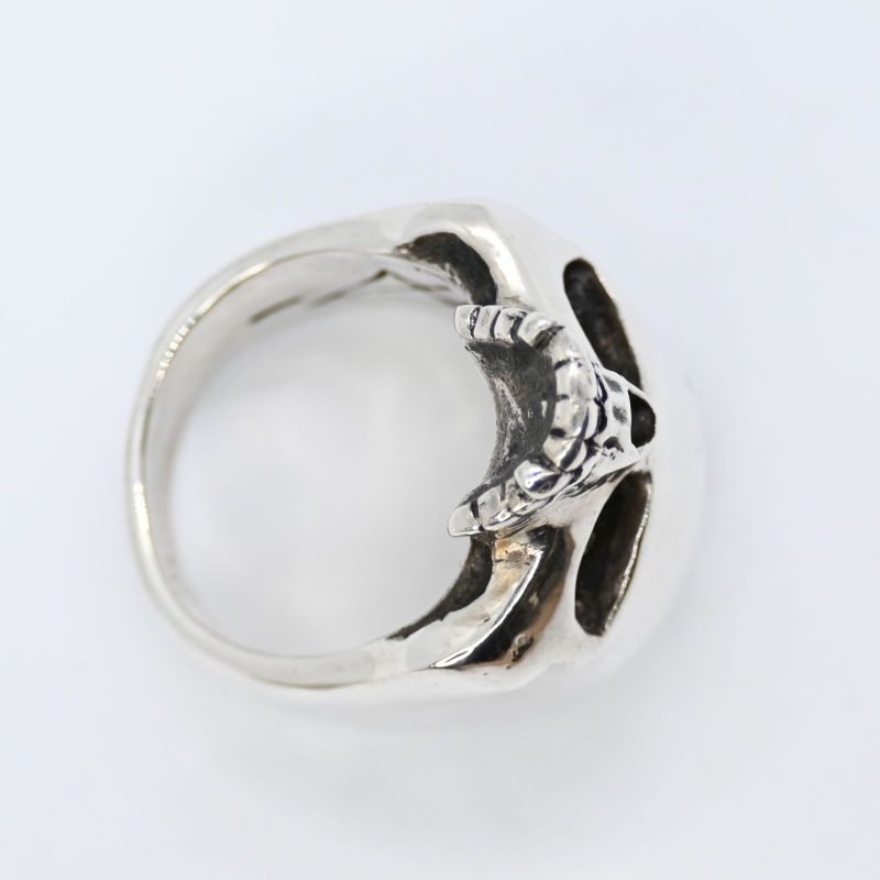 【研磨済】CRAZY PIG LARGE EVIL SKULL リング シルバー 19号 silver 925 指輪 クレイジーピッグ ラージエビルスカル