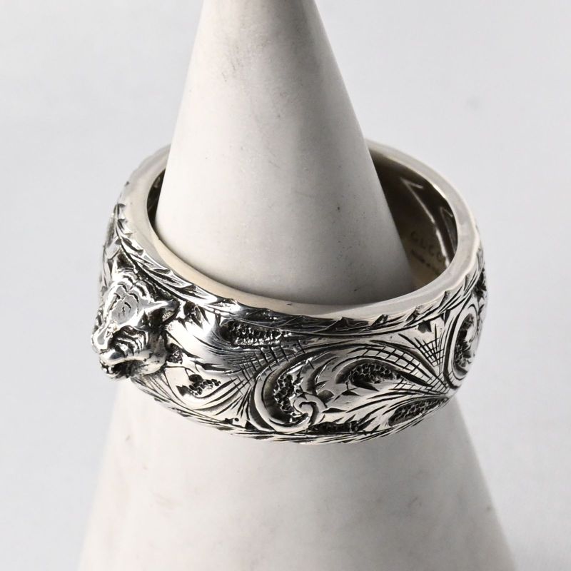 【研磨済】美品 GUCCI キャットヘッド リング 指輪 サイズ20 シルバー Ag925 グッチ