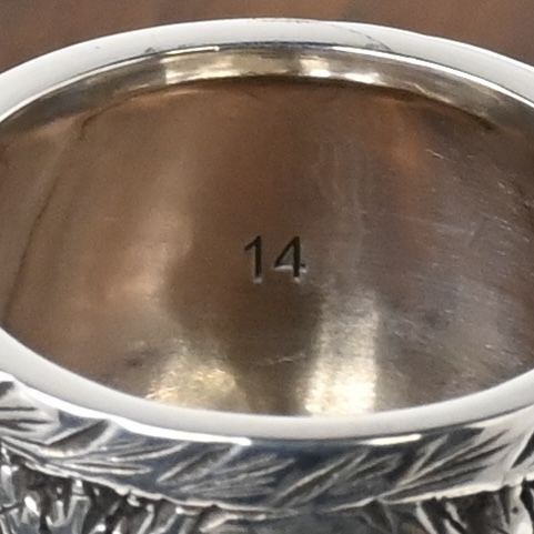 【新品仕上げ】美品 GUCCI ガーデン タイガーヘッド シルバー リング マカライト サイズ14