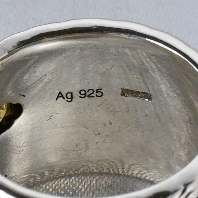 【研磨済】GUCCI アラベスク キャットヘッド リング イエローストーン サイズ16