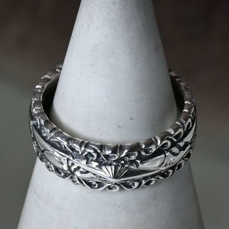 【研磨済】SAAD リング 12号 シルバー925 クラック 太陽神 サード