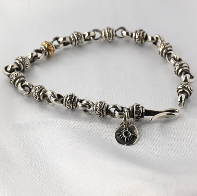 【研磨済】 ARIZONA FREEDOM ブレスレット 唐草 太陽神 23cm K18 シルバー925