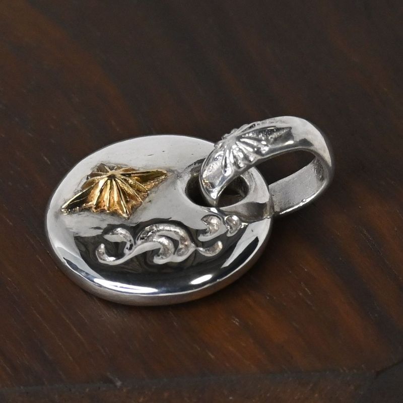 【研磨済】SAAD ペンダントトップ 18K シルバー925 太陽神 唐草 ネックレスチャーム