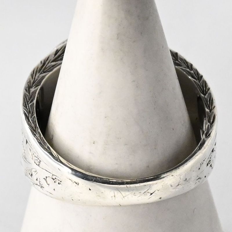 【研磨済】美品 GUCCI インターロッキングG アラベスク ワイド リング サイズ24 グッチ