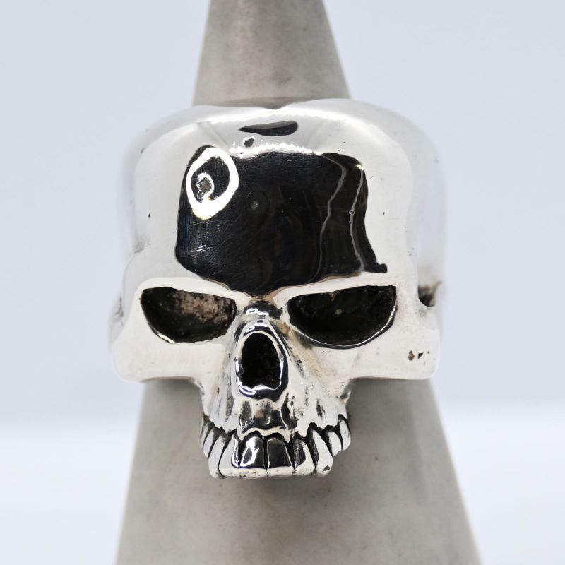 【研磨済】CRAZY PIG LARGE EVIL SKULL リング シルバー 19号 silver 925 指輪 クレイジーピッグ ラージエビルスカル