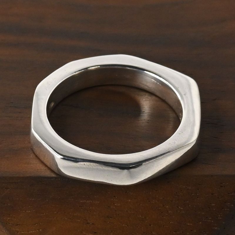 【新品仕上げ】美品 90’s オールドグッチ GUCCI オクタゴン ナット リング 指輪 13号 Ag925