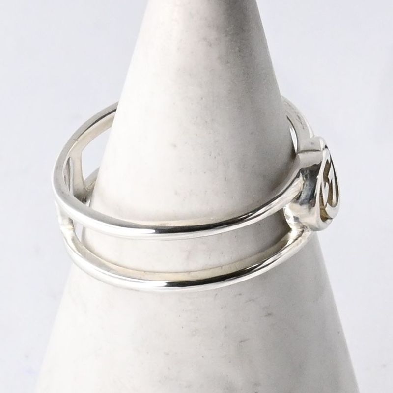 【研磨済】 GUCCI インターロッキング リング スリム 約12号 指輪 Ag925