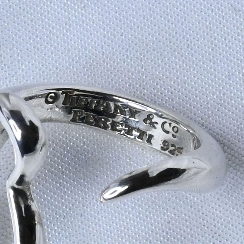 【研磨済】TIFFANY＆Co.  オープン ハート リング  9.5号 Elsa Peretti Silver925 ティファニー エルサ・ペレッティ