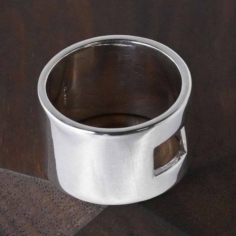 【研磨済】美品 90’s オールドグッチ GUCCI HEAVY BAND G RING リング 指輪 15号 Ag925