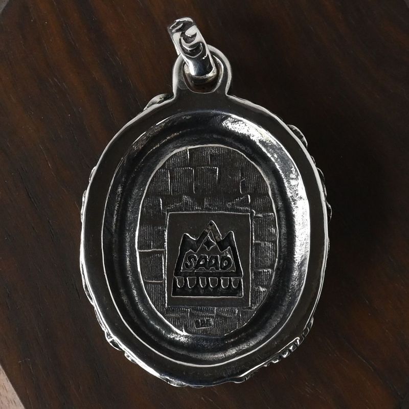 【研磨済】SAAD ペンダントトップ 太陽神 唐草 シルバー925  ネックレスチャーム