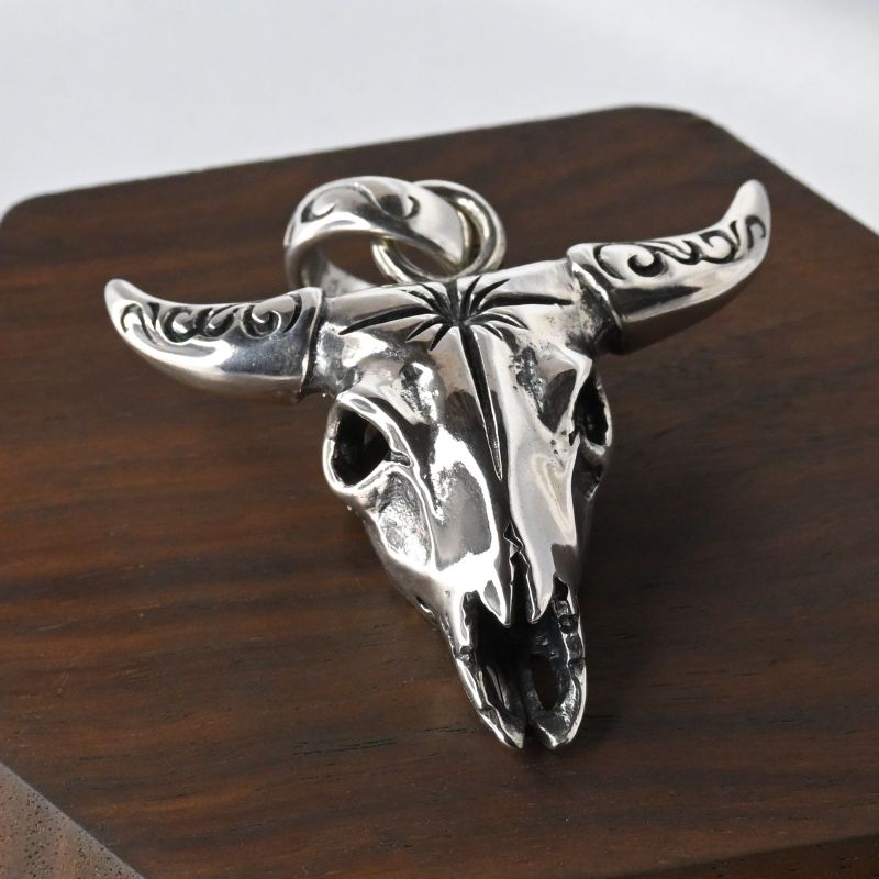 【研磨済】SAAD バッファロー シルバー925 ペンダントトップ ネックレスチャーム