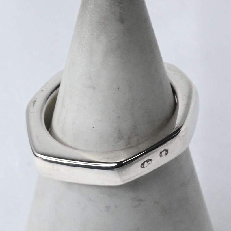 【研磨済】90’s オールドグッチ GUCCI オクタゴン ナット リング 指輪 13号 Ag925 美品