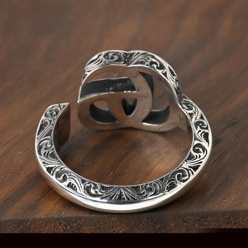 【新品仕上げ】美品 GUCCI ダブルG キー リング 指輪 サイズ15 アラベスク グッチ