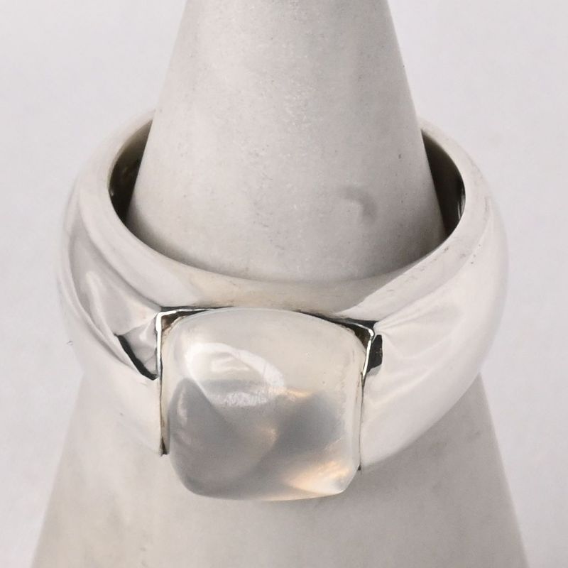 【研磨済】STAR JEWELRY クリアストーン リング 指輪 11号 シルバー925 美品