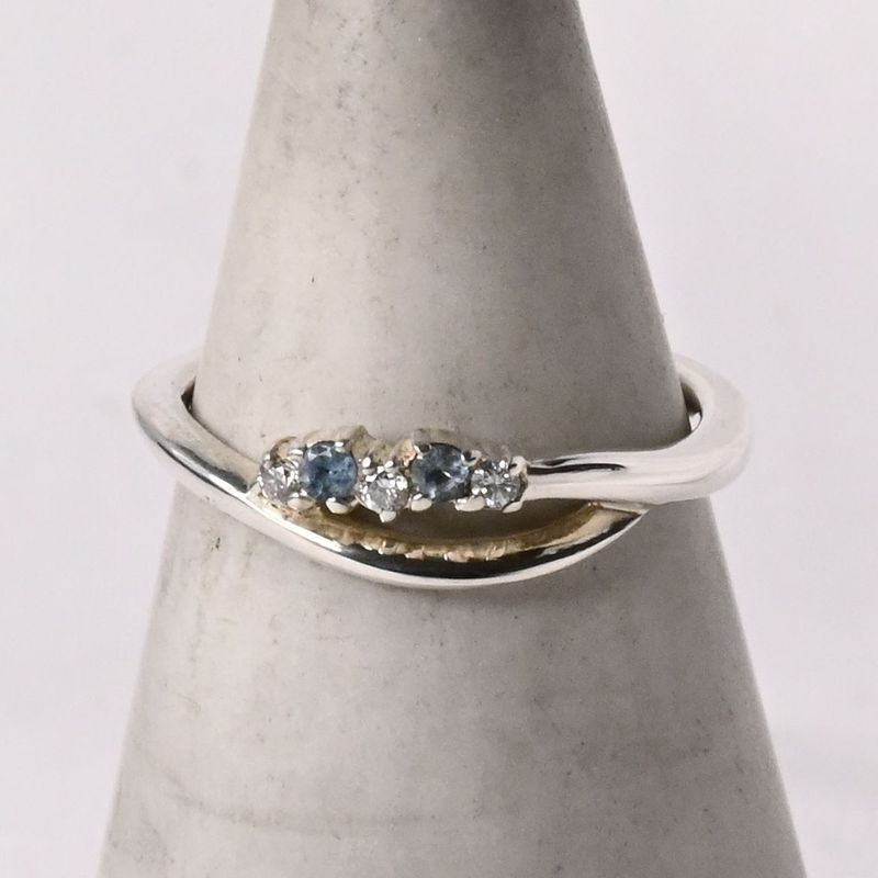 【研磨済】4℃ ストーン リング シルバー925 8号 美品 ヨンドシー 指輪