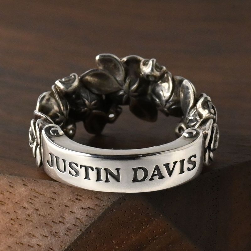 【研磨済】JUSTIN DAVIS ROSARIUM リング SRJ667 7号 シルバー925 リング 指輪 ローズ 薔薇