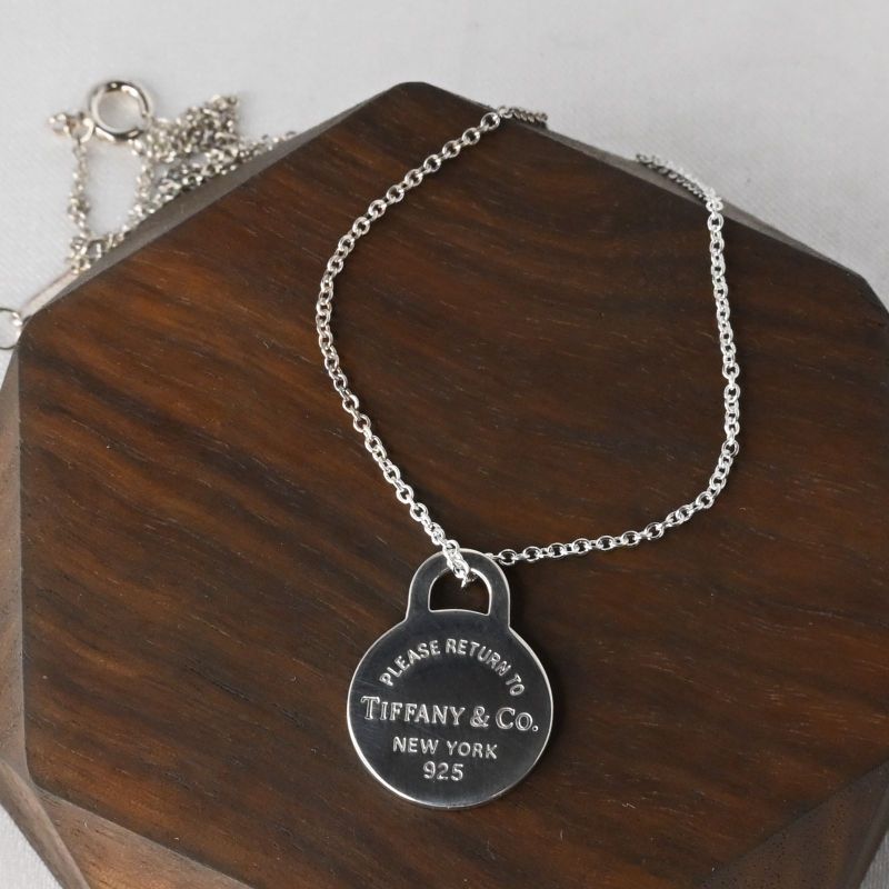 【研磨済】TIFFANY&Co. リターントゥ プレート ネックレス 40cmチェーン ティファニー SV925 シルバー ペンダント