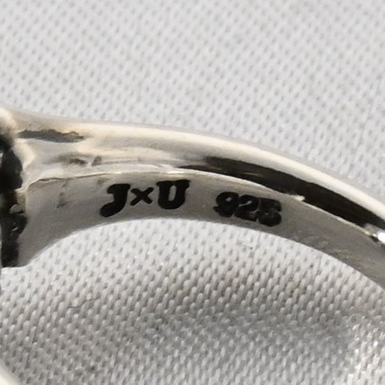 【研磨済】JUSTIN DAVIS SECRET SKULL RING ブラック SRJ460B 7号 シルバー925 リング 指輪 スカル JxU