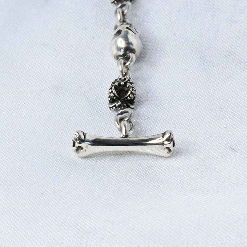 【研磨済】JUSTIN DAVIS SKULL DIVINE ブレスレット Sサイズ SBJ126 ジャスティンデイビス シルバー925