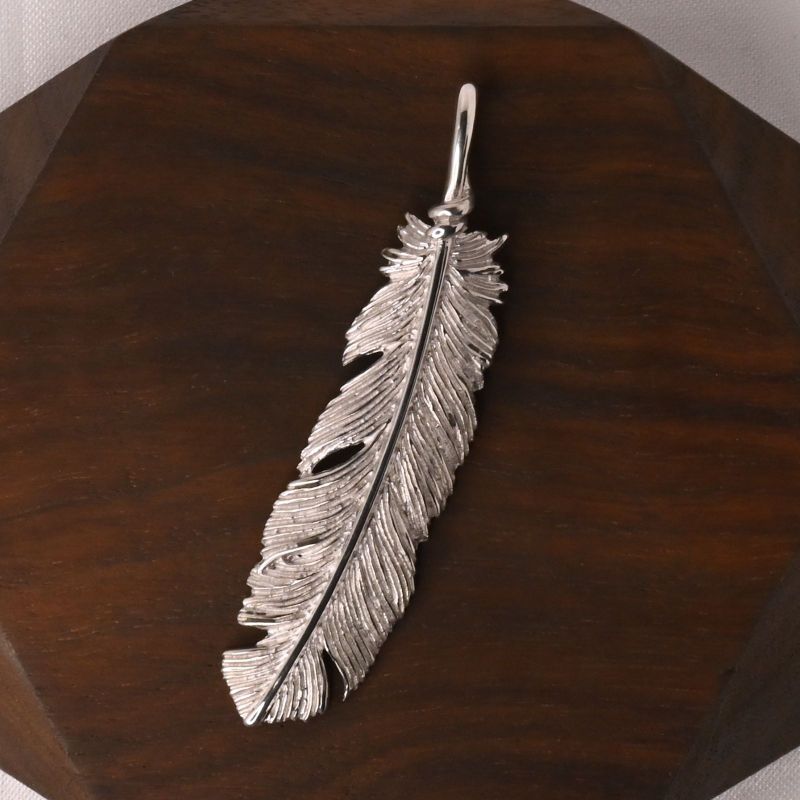 【研磨済】SAAD フェザー トップ 右向き シルバー925 ネックレスチャーム