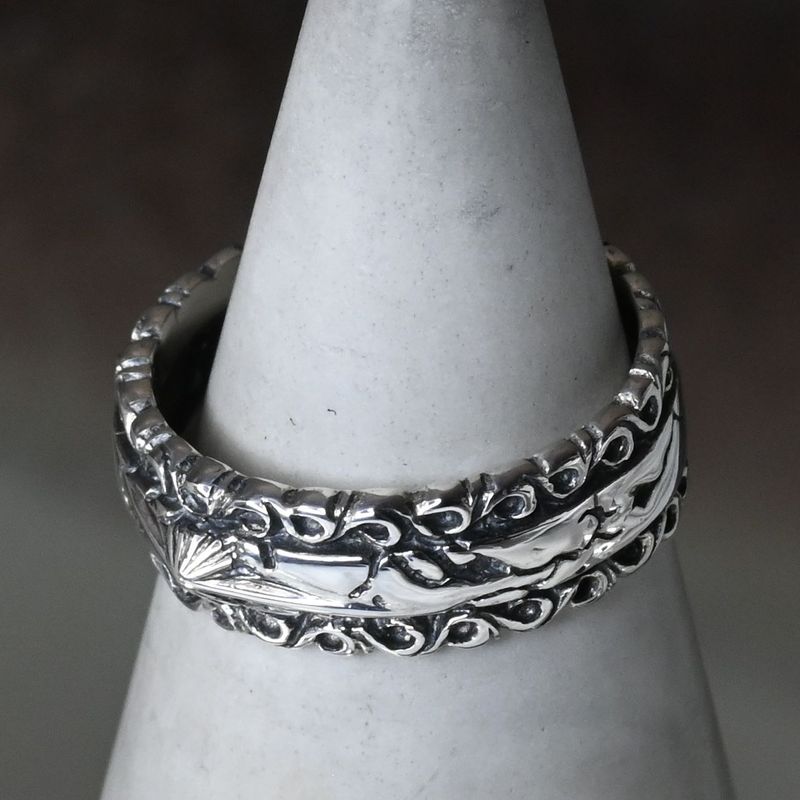 【研磨済】SAAD リング 12号 シルバー925 クラック 太陽神 サード