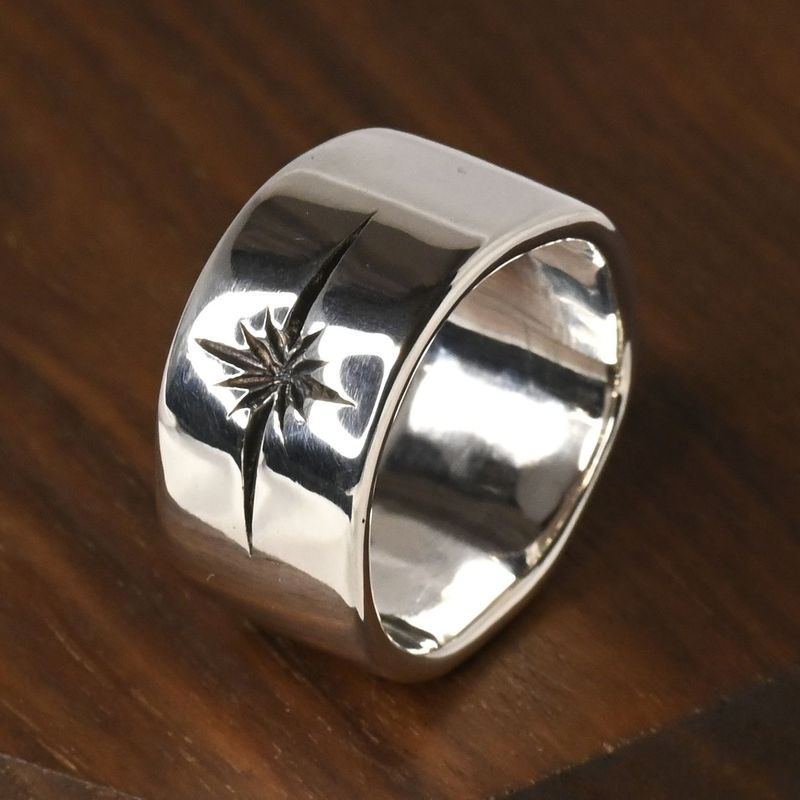 【研磨済】SAAD シルバー リング 14号 太陽神 シルバー925 指輪