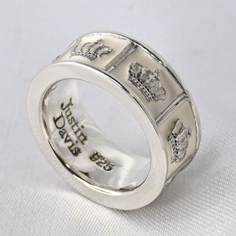 【研磨済】 JUSTIN DAVIS PRIDE&JOY/CROWN リング 8.5号 WHITE ジャスティンデイビス SRJ272 指輪