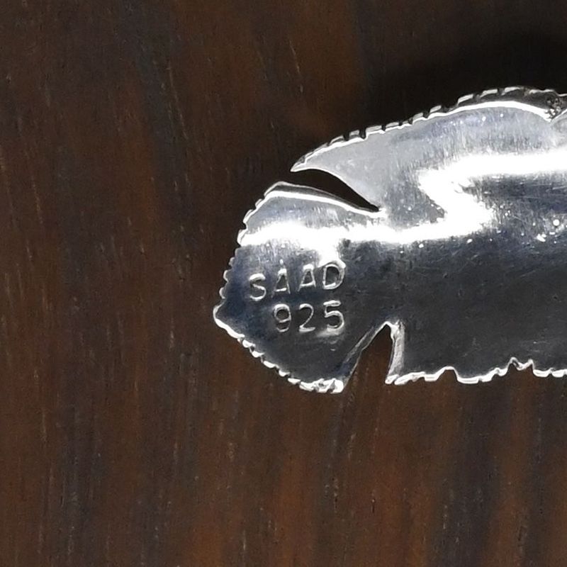 【研磨済】SAAD フェザー シルバー925 ペンダントトップ ネックレスチャーム