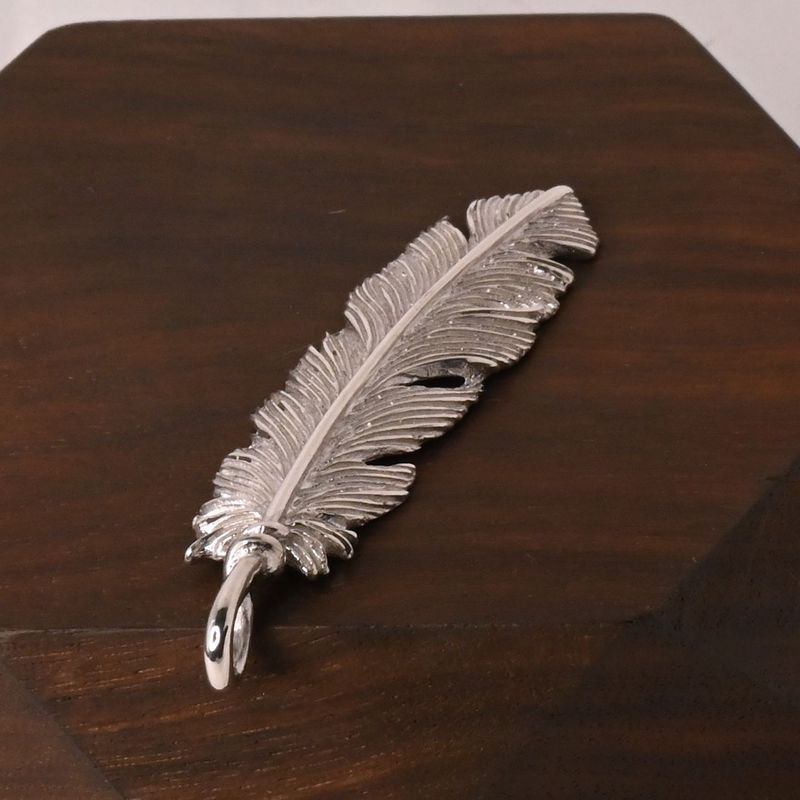 【研磨済】SAAD フェザー トップ 右向き シルバー925 ネックレスチャーム