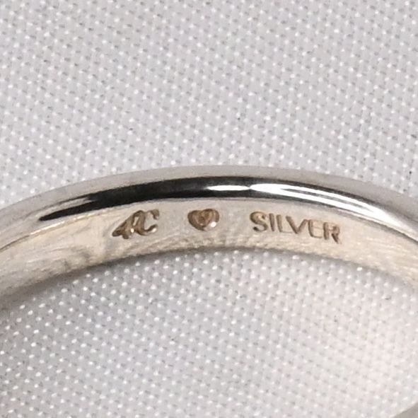 【研磨済】4℃ ストーン シルバー リング 8号 925 美品 ヨンドシー 指輪
