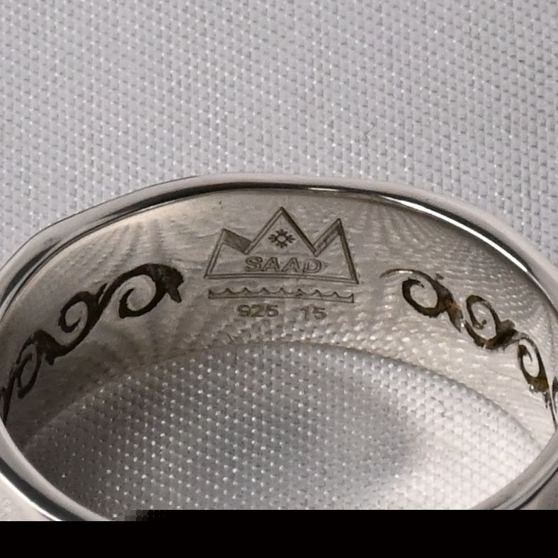 【研磨済】SAAD シルバー925 リング 14号 叩きデザイン 唐草 指輪