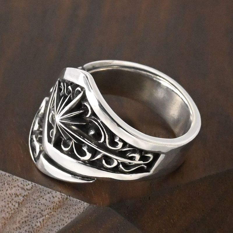 【研磨済】SAAD アラベスク サンシンボル リング 21号 R-64-S シルバー925 太陽神 唐草