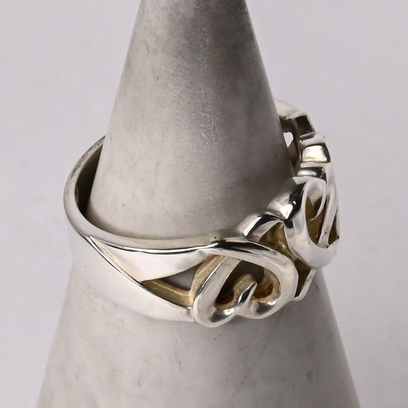 【研磨済】TIFFANY＆Co. トリプルラビングハート リング 9号 ティファニー 指輪