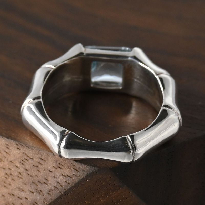 【研磨済】美品 GUCCI バンブー ラインストーン リング サイズ13 グッチ