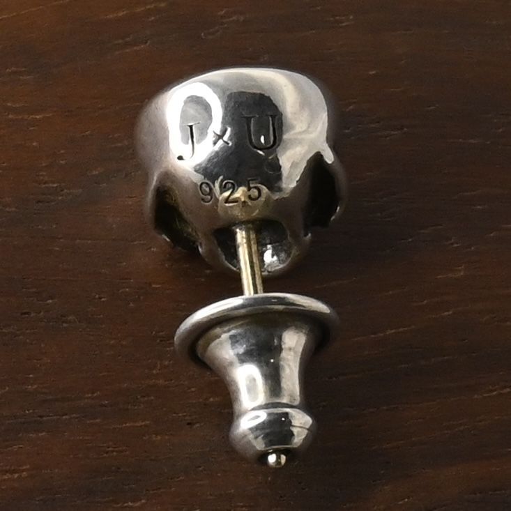 【研磨済】 JUSTIN DAVIS SECRET SKULL ピアス クリアストーン SEJ540 ジャスティンデイビス