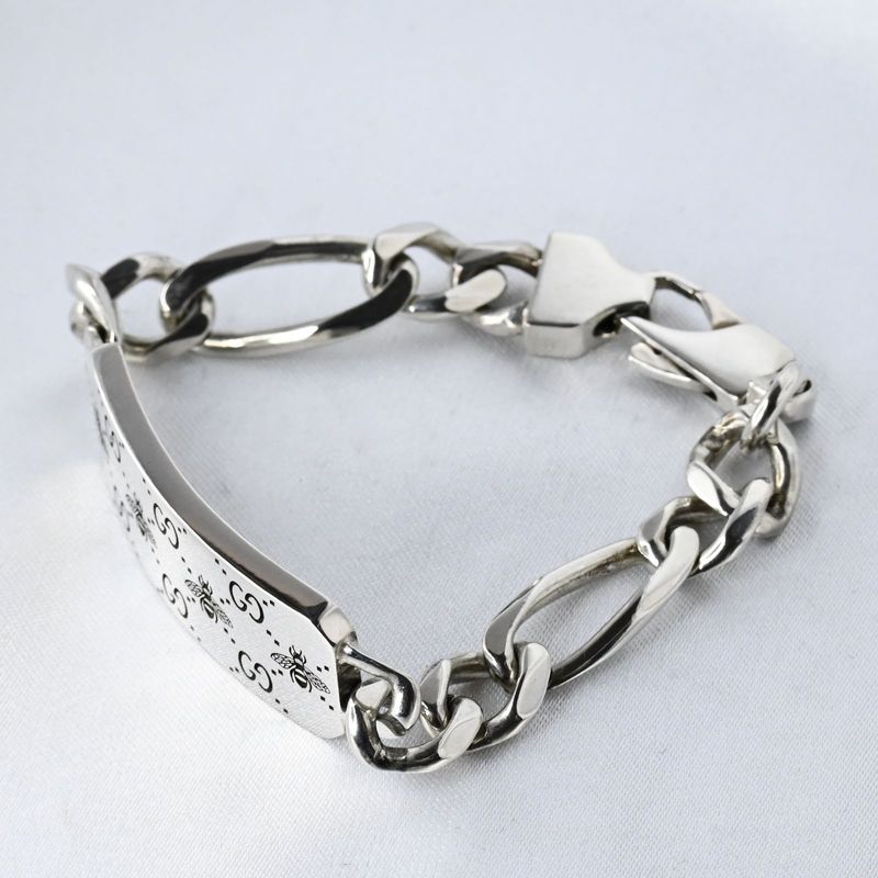 【研磨済】美品 GUCCI GG Bee エングレービング ブレスレット サイズ16 ビー 蜂 シルバー Ag925 グッチ