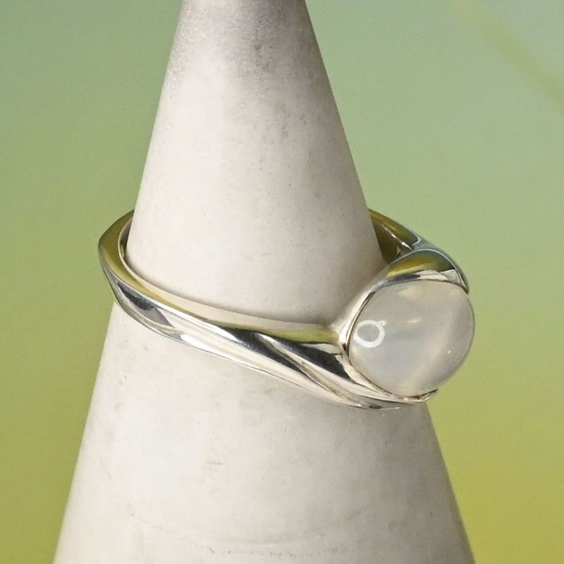 【研磨済】4℃ ストーン シルバー リング 7号 925 美品 ヨンドシー 指輪