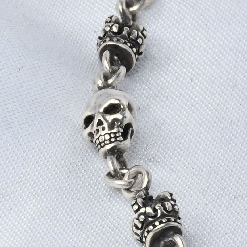 【研磨済】JUSTIN DAVIS SKULL DIVINE ブレスレット Sサイズ SBJ126 ジャスティンデイビス シルバー925