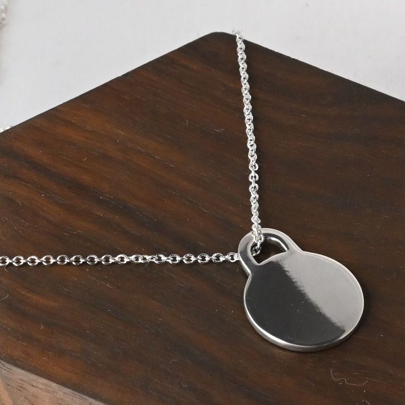 【研磨済】TIFFANY&Co. リターントゥ プレート ネックレス 40cmチェーン ティファニー SV925 シルバー ペンダント