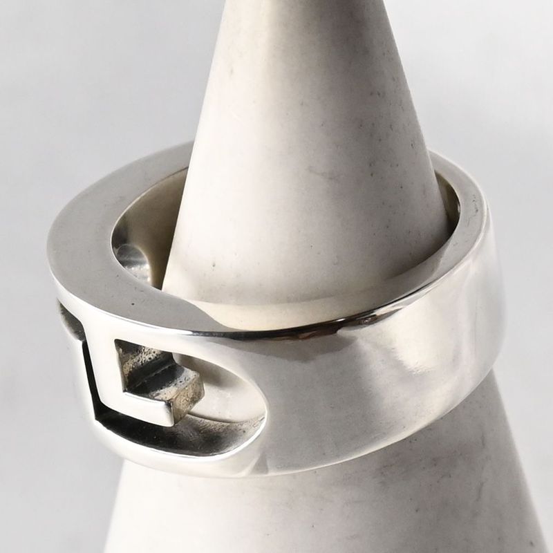 【新品仕上げ】美品 GUCCI ダブルG シルバー リング 指輪 SV925 Ag925 グッチ 8号