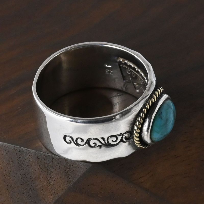 【研磨済】SAAD ターコイズ リング 23号 シルバー925 サード