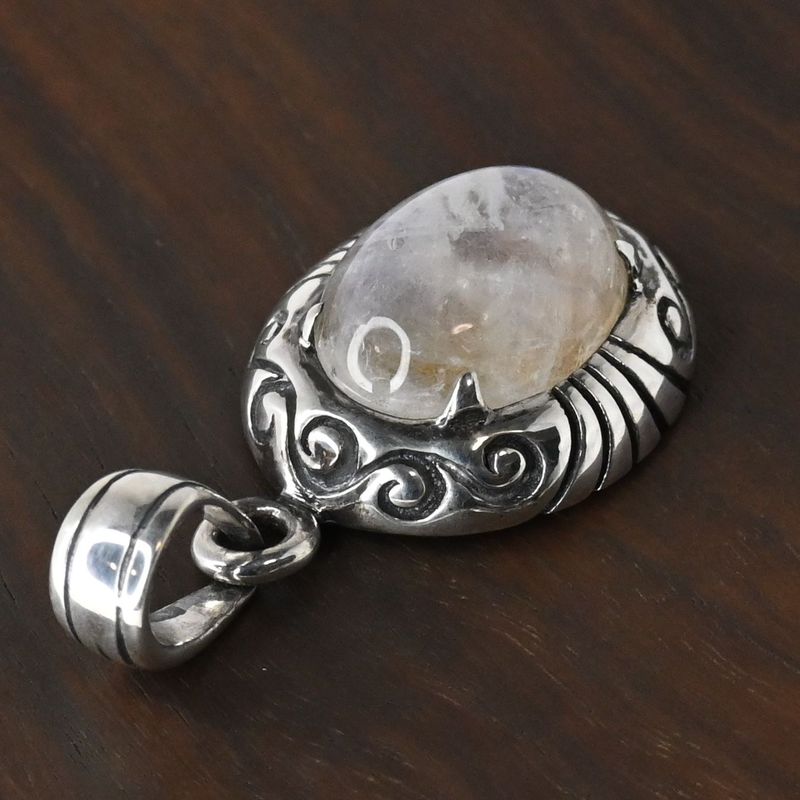 【研磨済】SAAD ペンダントトップ 太陽神 唐草 シルバー925  ネックレスチャーム