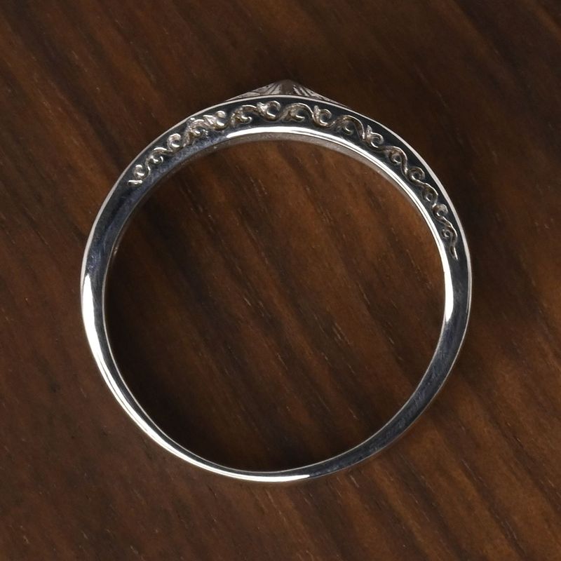 【研磨済】SAAD シルバー リング 20.5号 唐草 太陽神 シルバー925 指輪