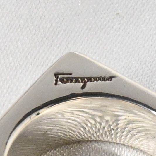 【研磨済】Salvatore Ferragamo スクエア リング シルバー925 11号 サルヴァトーレフェラガモ