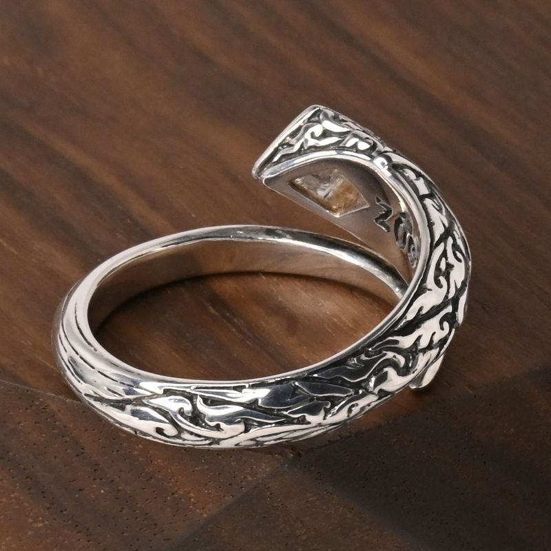 【研磨済】ZOCALO Ivy Spiral Ring Square : White CZ 17号 シルバー925 リング ソカロ