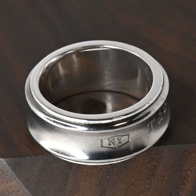 【研磨済】TIFFANY＆Co. ナロー チタン リング 9.5号 シルバー925 ティファニー 指輪