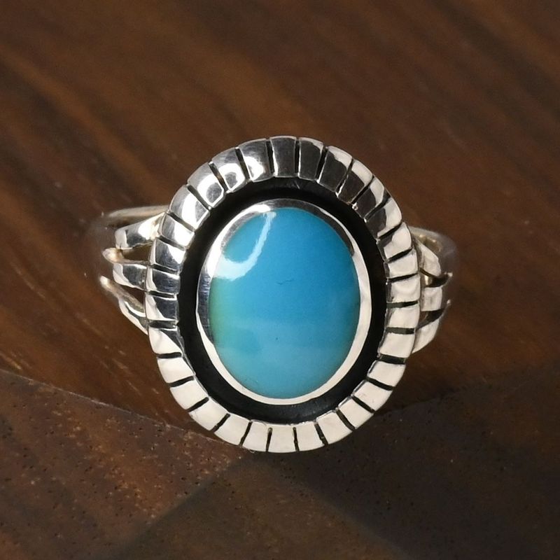 【研磨済】SAAD ターコイズ リング 5号 シルバー925 指輪