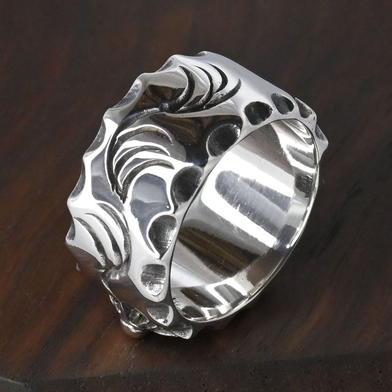 【研磨済】 ARIZONA FREEDOM シルバー リング 太陽神 唐草 17.5号 silver 925